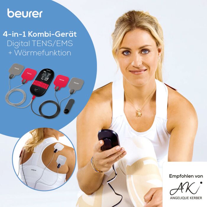 Beurer Digital-TENS/EMS «4-in-1», Schmerztherapie mit Wärmefunktion