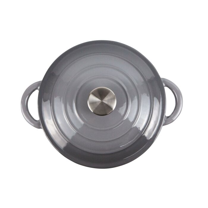 Cocotte en fonte avec couvercle, ronde