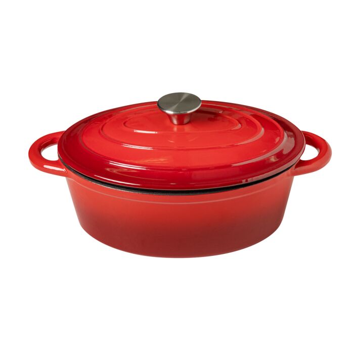 Cocotte en fonte avec couvercle, ovale