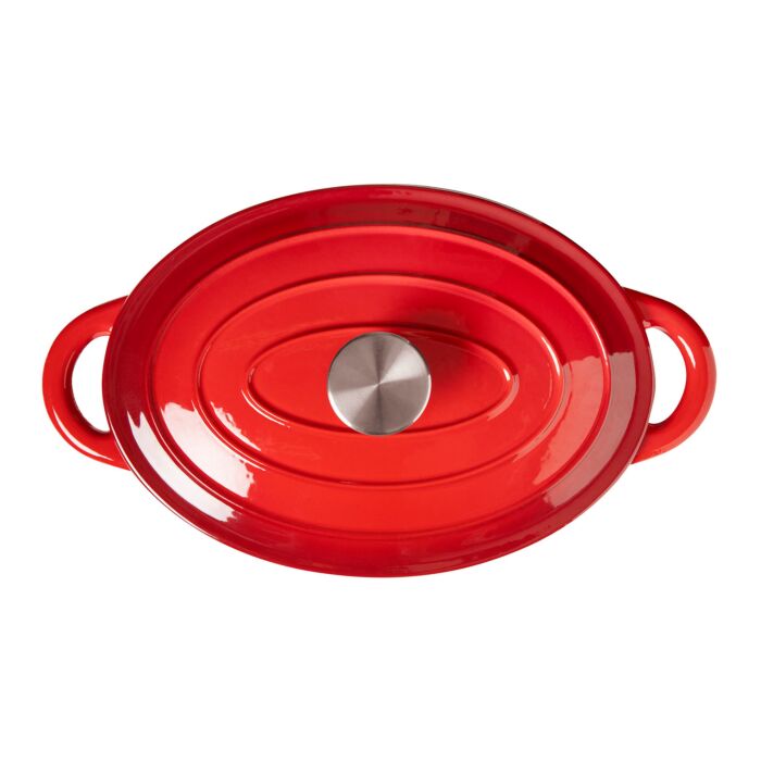 Cocotte en fonte avec couvercle, ovale