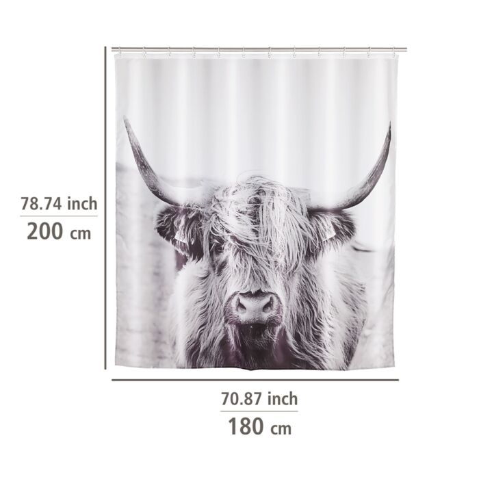 Duschvorhang «Yak», wasserabweisend, 180x200 cm