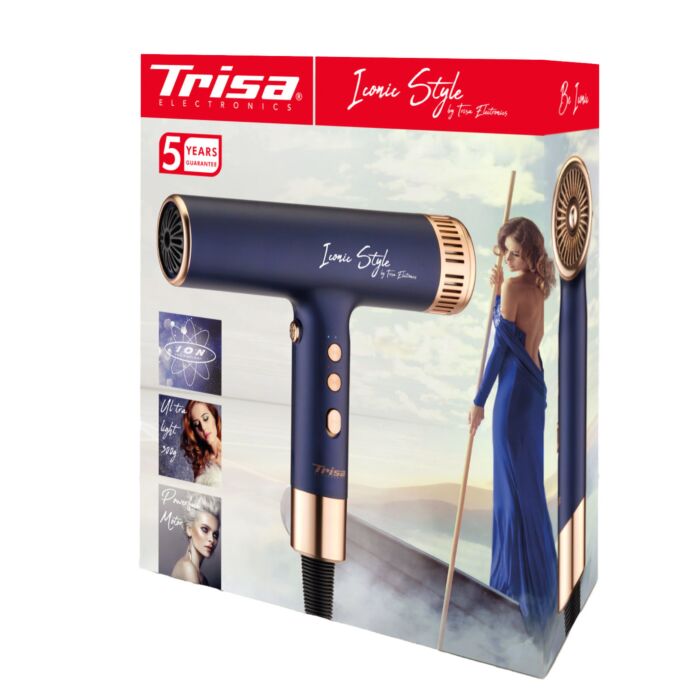 Trisa Haartrockner Iconic Style, ultraleicht, mit Ionenfunktion und Zubehör