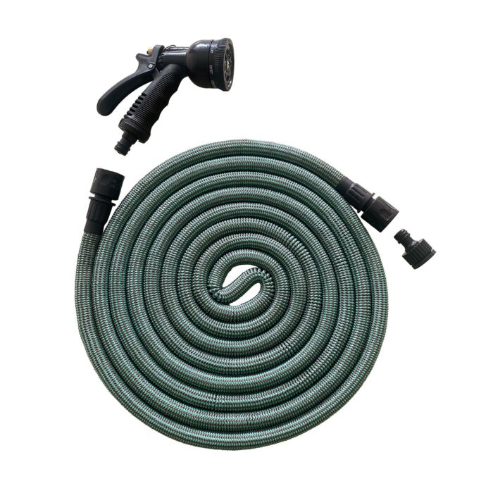 Tuyau d'arrosage extensible, avec douchette , gris-menthe