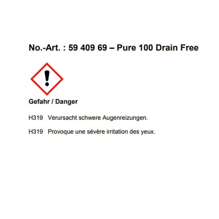 Granulat «Pure 100 Drain Free», gegen verstopfte Abflüsse