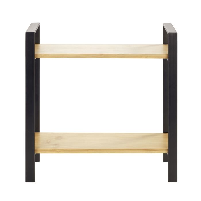 Étagère industrielle avec tablettes en bambou, 32x11x33 cm