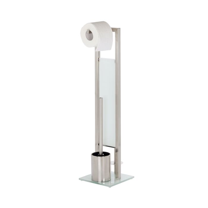 Station de WC sur pied multifonction, 3-en-1, acier inoxydable/verre