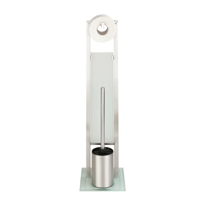 Station de WC sur pied multifonction, 3-en-1, acier inoxydable/verre