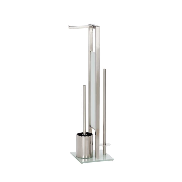 Station de WC sur pied multifonction, 3-en-1, acier inoxydable/verre