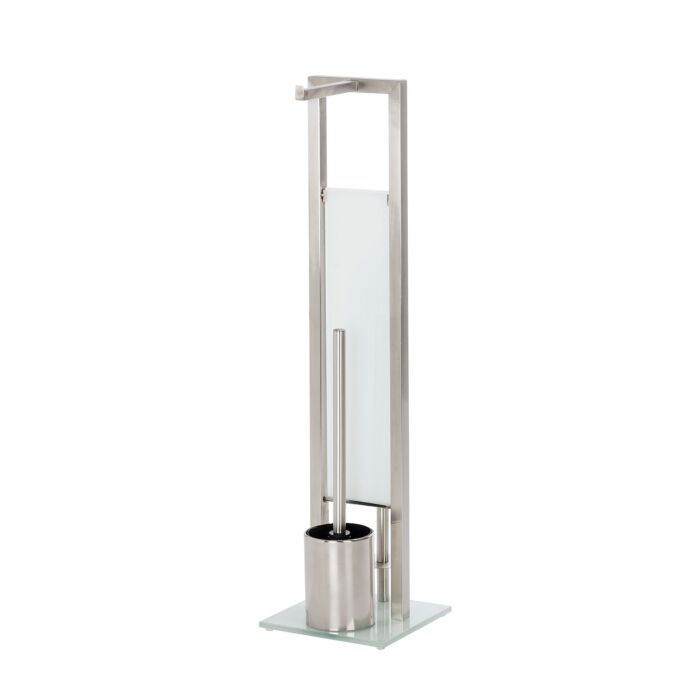 Station de WC sur pied multifonction, 3-en-1, acier inoxydable/verre