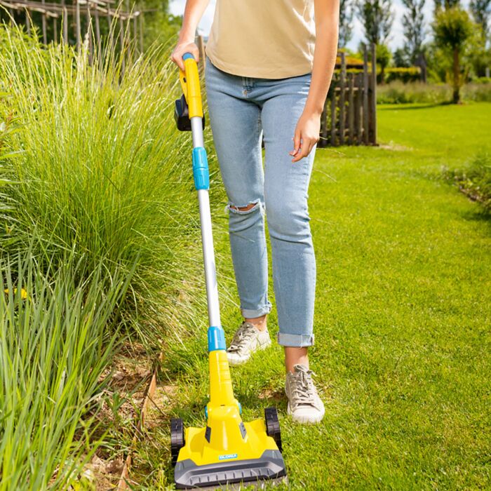 Coupe-bordures pour gazon et bordures sans fil 18 V, avec batterie et chargeur, largeur de coupe de 25 cm