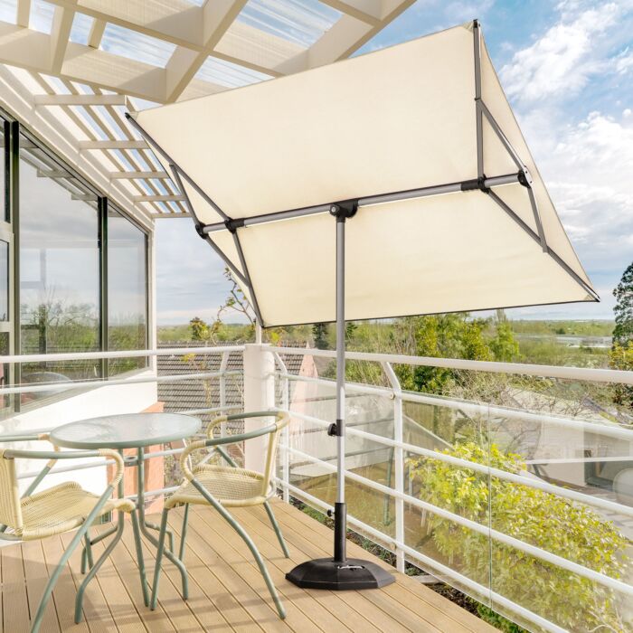 Balkon-Sonnenschirm, 210x150 cm, mit Halterung , beige