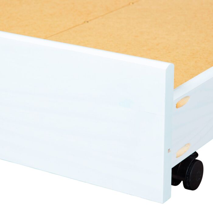Bettschublade für Einzelbetten, 90x200 cm, auf Rollen, weiss