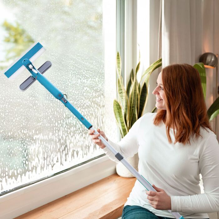 Système de nettoyage de vitres Livington Window Buddy, avec tige télescopique