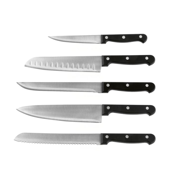 Gourmetmaxx Set de couteaux, 6 pièces, support souple