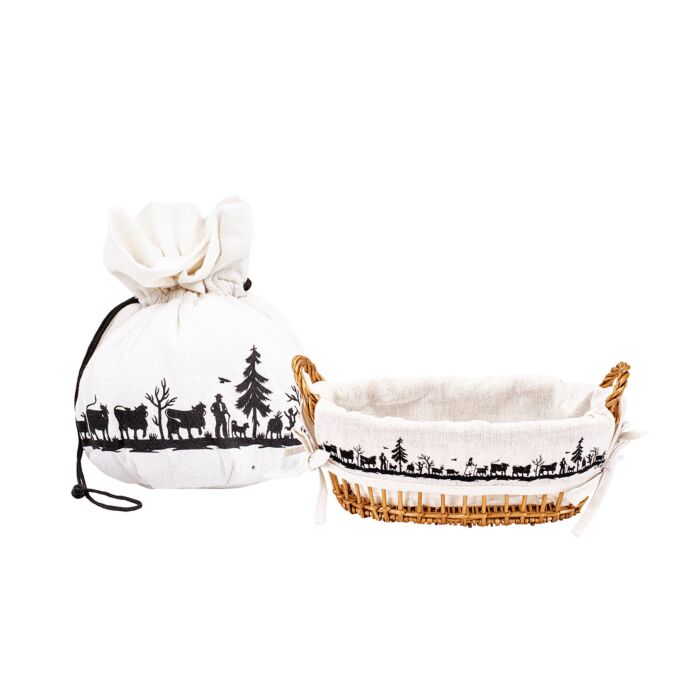 Brotkorb & Kartoffelsack «Alpaufzug Familie», 2er Set main product photo