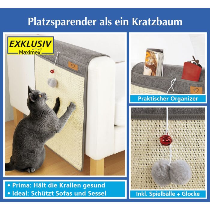 Tapis à gratter pour chats avec balles de jeu, peu encombrant