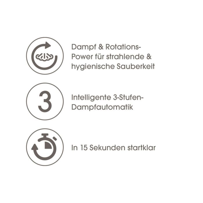 Livington rotierender Dampfreiniger «Steam Twister», weiss
