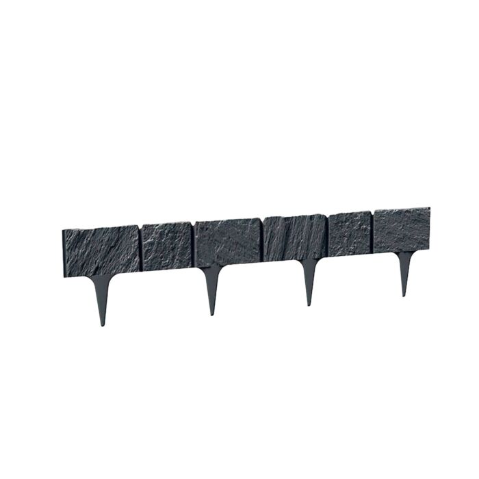 Bordure de pelouse en plastique aspect pierre, lot de 5