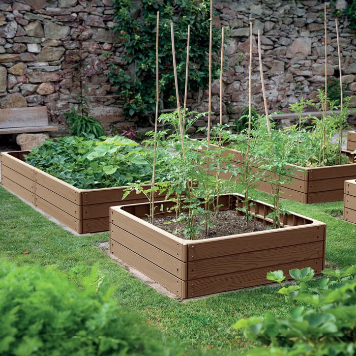 Palisade «Base Woody», plastique aspect bois