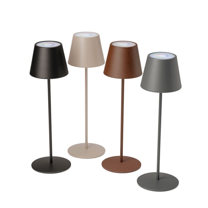 Lampe de table LED, intensité variable, avec changement de couleur et câble de recharge USB