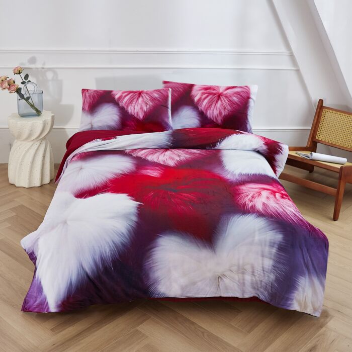 Garnitur mit flauschigem Herzdesign