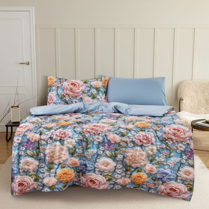 Parure de lit en 3D roses romantiques