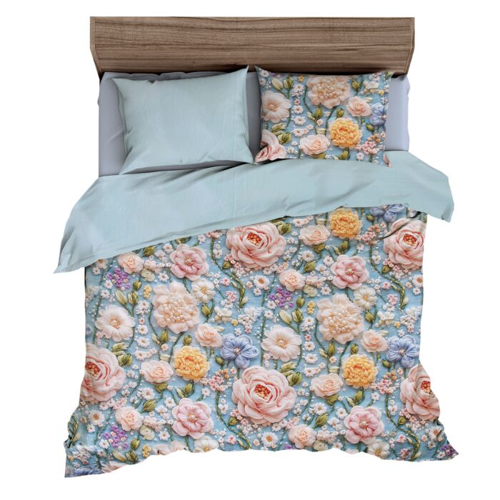 Parure de lit en 5D roses romantiques main product photo