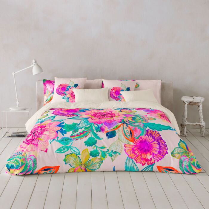 Linge de lit Fleurs avec tropicales