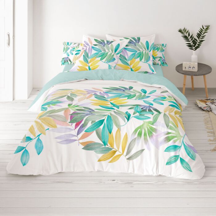 Linge de lit feuilles multicolores main product photo
