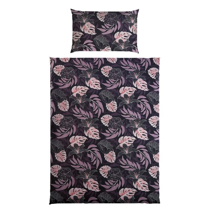 Linge de lit orné d'un motif floral romantique