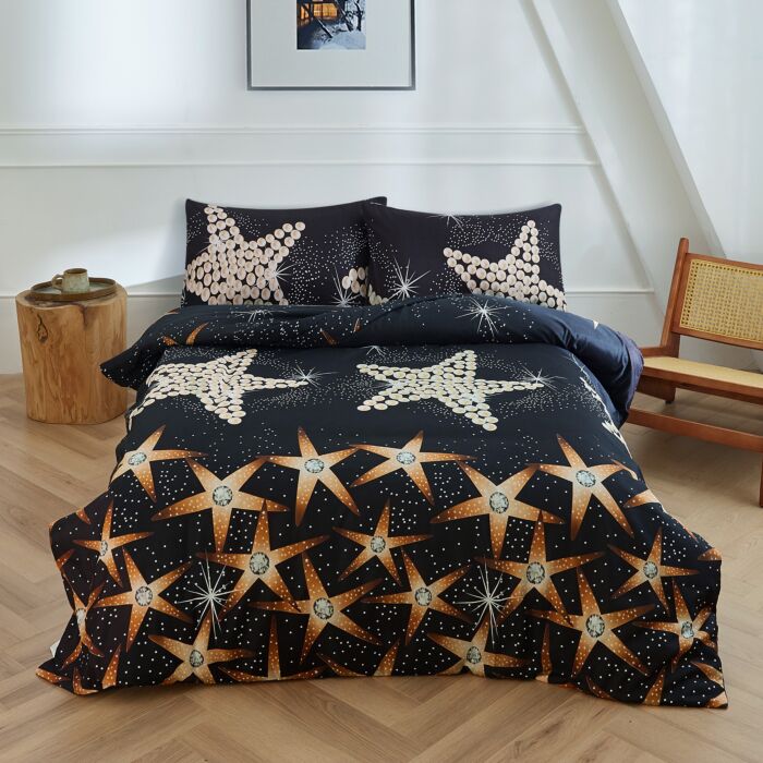 Linge de lit au motif d'étoiles
