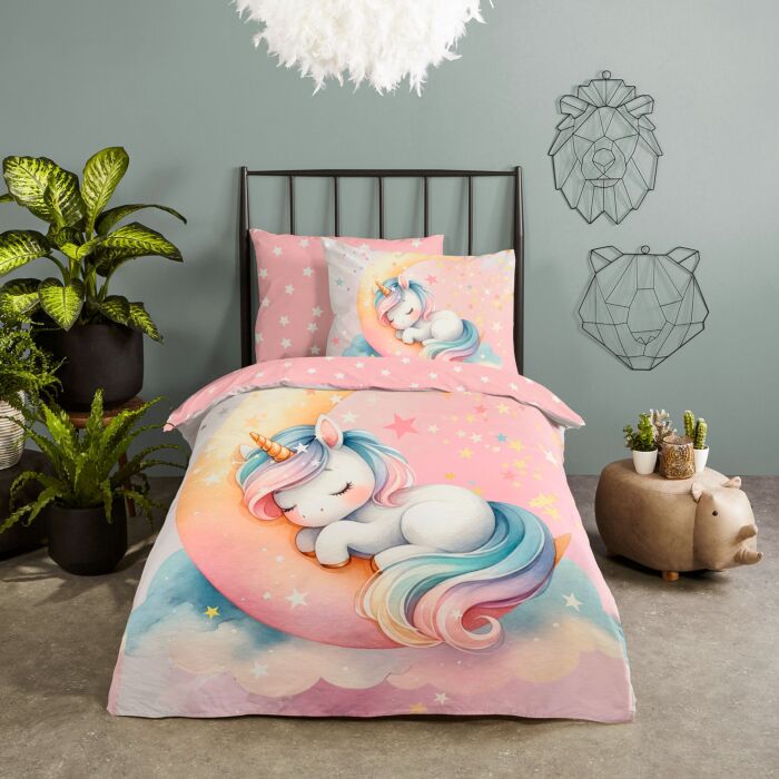 Parure de lit avec design de licorne féerique