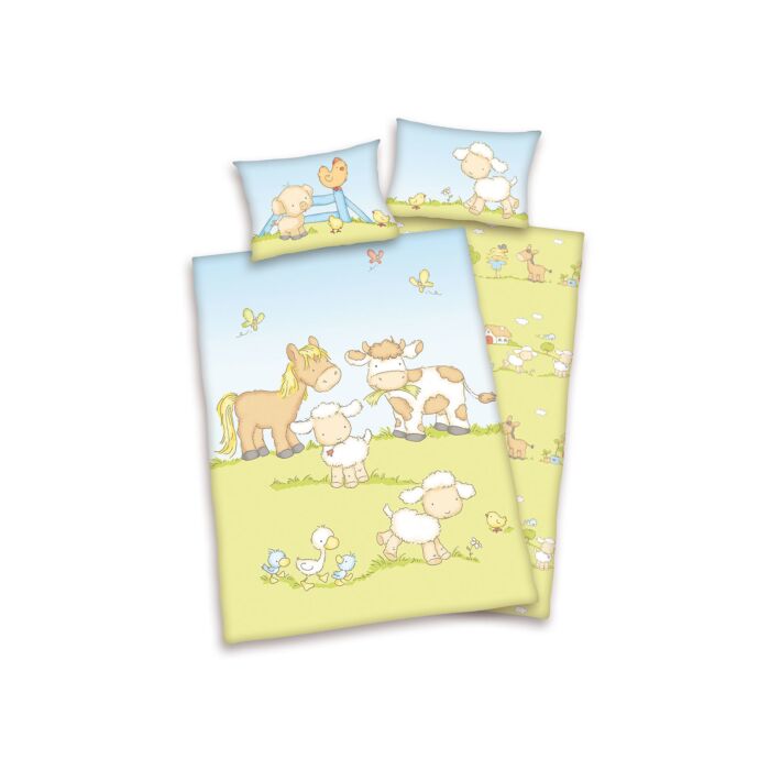 Parure de lit avec animaux de la ferme main product photo