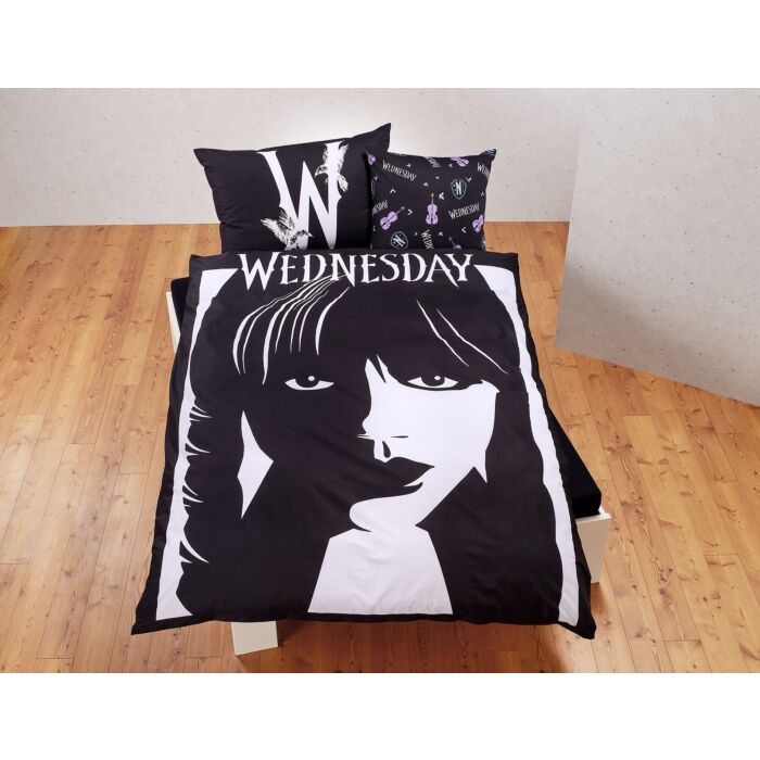 Bettwäsche "Addams Family" mit Wednesday Addams main product photo