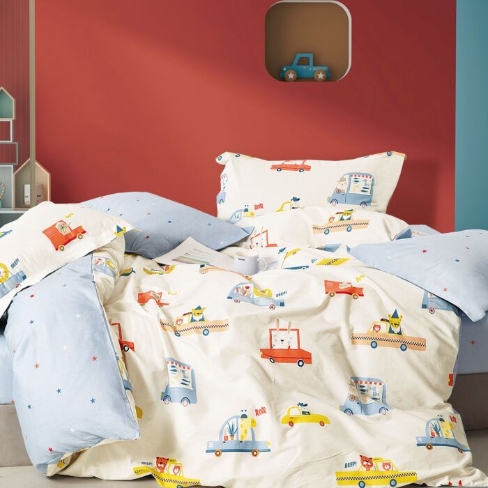 Parure de lit colorée pour les petits fans de voitures