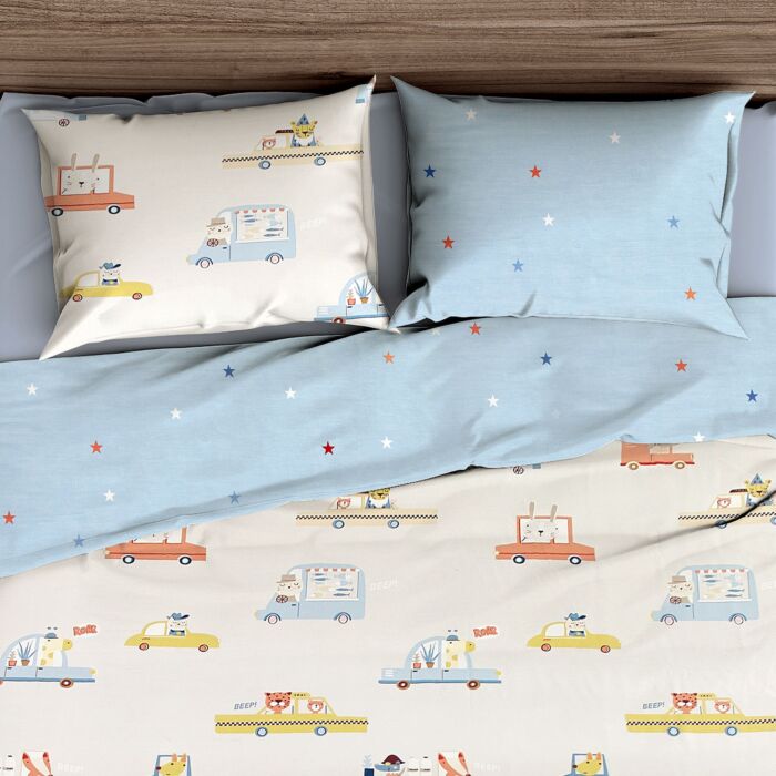 Parure de lit colorée pour les petits fans de voitures