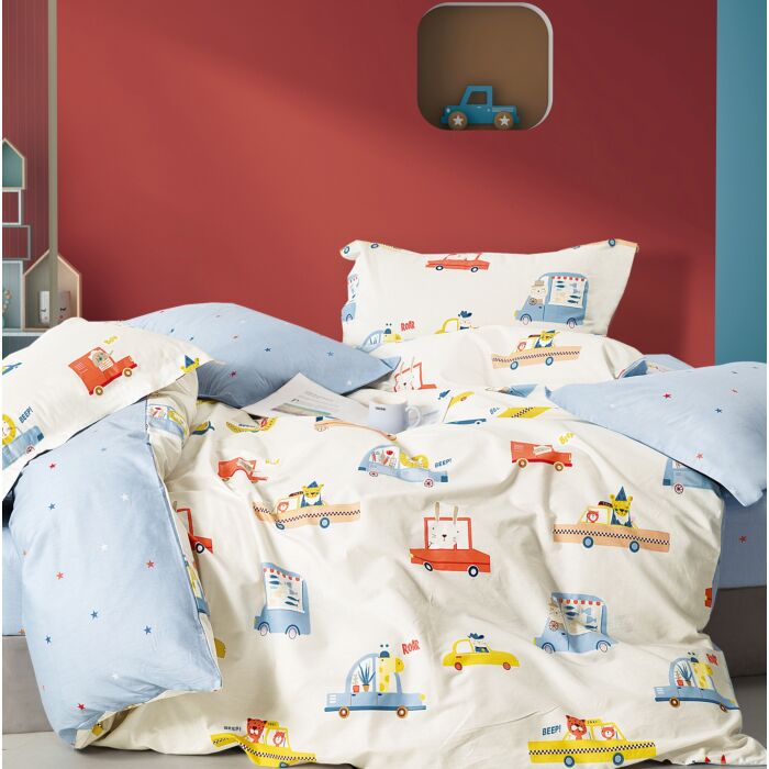Parure de lit colorée pour les petits fans de voitures