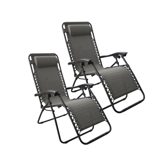 Chaise longue «Charly», set de 2, L 110 x H 45 x P 90 cm, gris main product photo