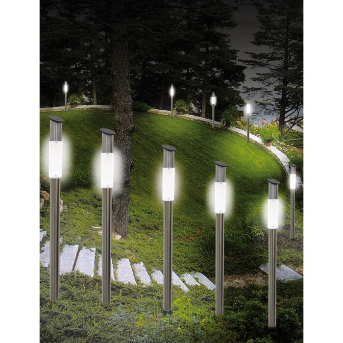 Lampes solaires sur pied LED, 4 pièces