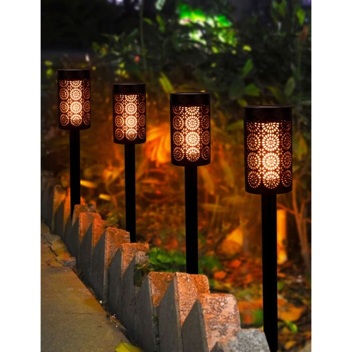 Lampes solaires «Torche», 4 pièces, avec piquet