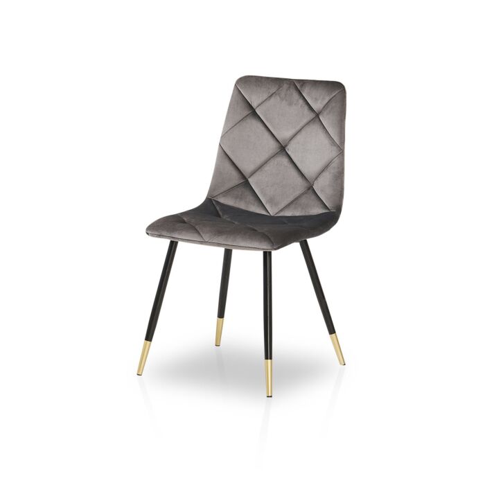 Set de chaises «Golden», 4 pièces, en velours gris