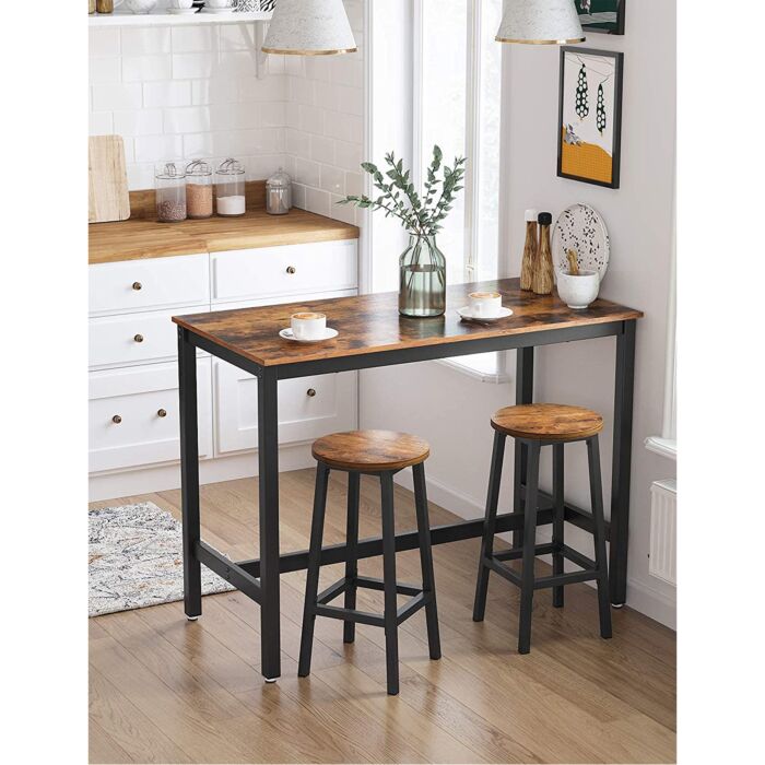 SONGMICS Tabourets «Bara», 2 pièces, Ø 32 cm x H 65 cm, bois/noir