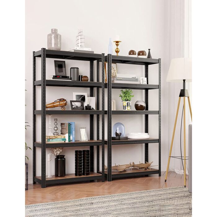 SONGMICS Étagère «Shelby», L 75 x H 150 x P 30 cm, brun/noir