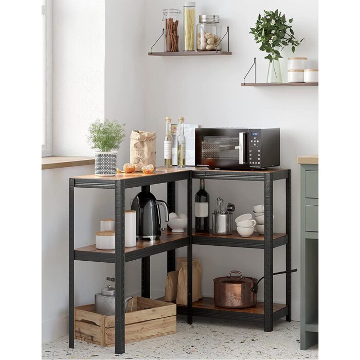 SONGMICS Étagère «Shelby», L 75 x H 150 x P 30 cm, brun/noir