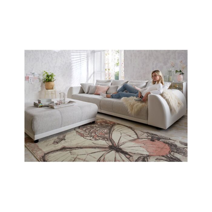 ROPEZ Sofa «Nessy», L 310 x H 80 x T 140 cm, weiss/grau