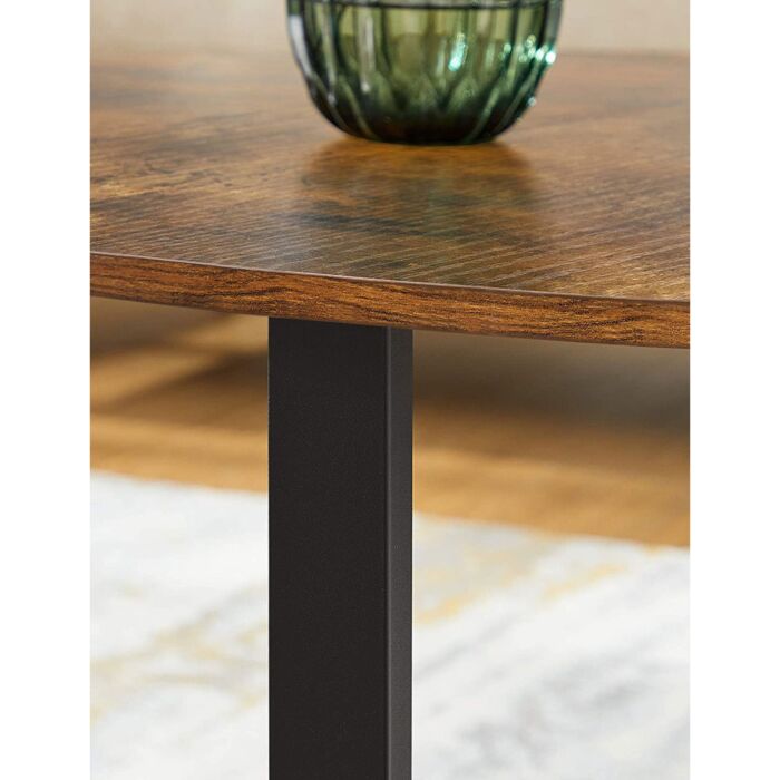 SONGMICS Couchtisch «Mia», Ø 88 x H 47 cm, braun/schwarz