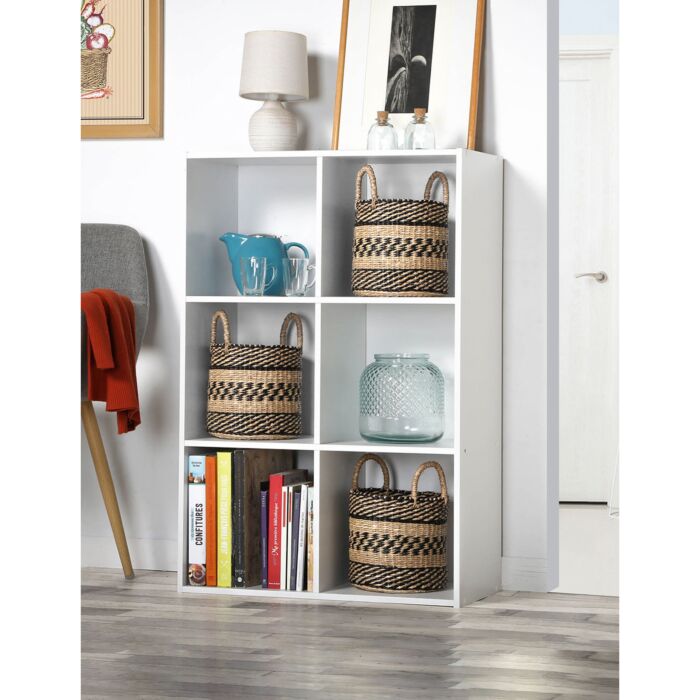 Vertikales Regal «JURG6», 6 Nischen, B 61,5 x H 91,5 x T 29,5 cm, weiss