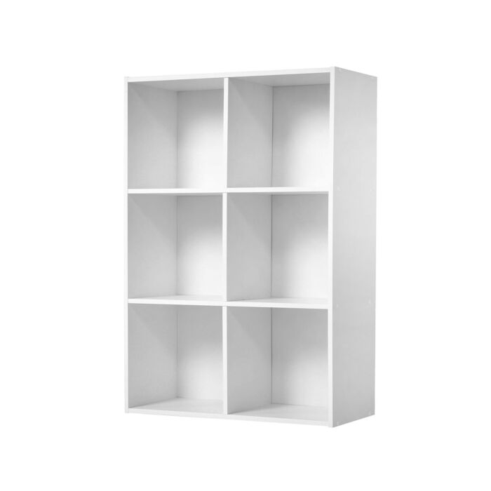 Vertikales Regal «JURG6», 6 Nischen, B 61,5 x H 91,5 x T 29,5 cm, weiss