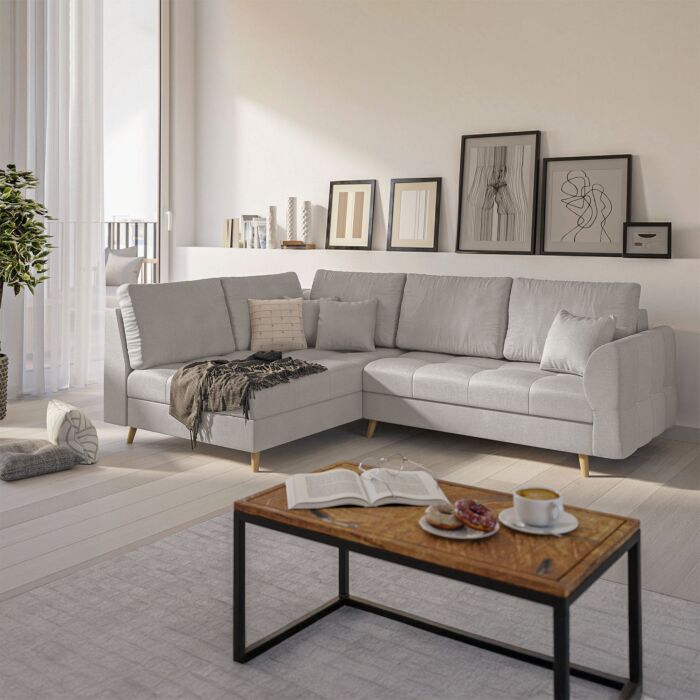 ROPEZ Ecksofa «Ario», Ottomane, fix links, 231 x 161 x H 81 cm