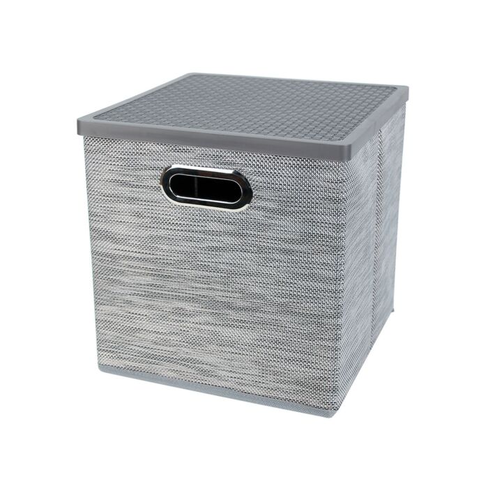 Aufbewahrungsbox «Premium», 27x28x27 cm, mit Deckel , silber